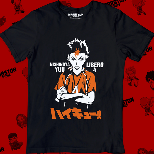 Polera negra de Haikyuu!! con Yuu Nishinoya