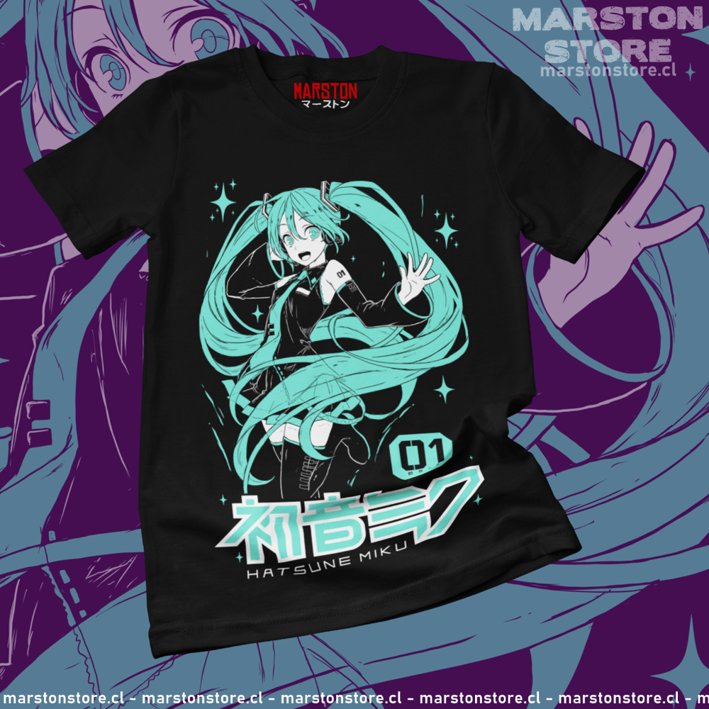 Polera negra de Hatsune Miku