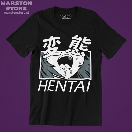Polera negra con diseño Hentai