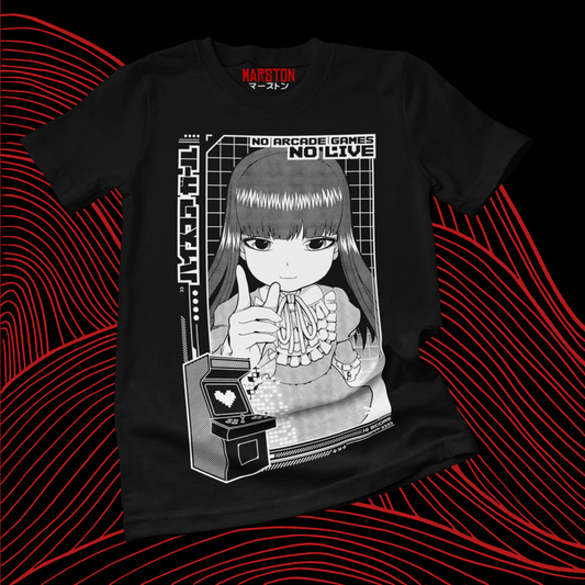 Polera negra de High Score Girl con Akira Ono