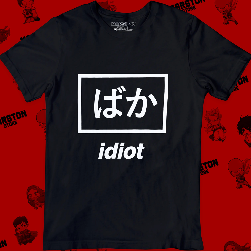 Polera negra con diseño Idiot