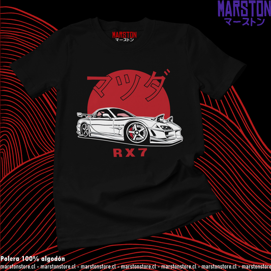 Polera negra de Initial D con Mazda RX-7