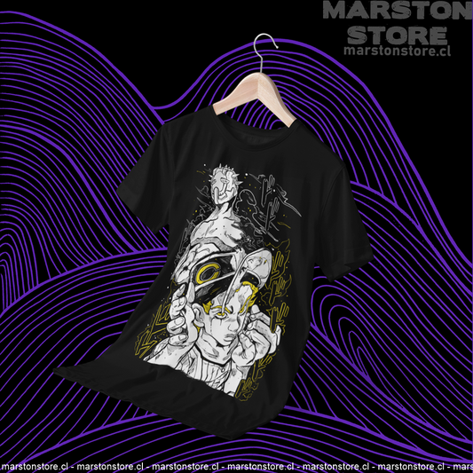 Polera negra de JoJo's Bizarre Adventure con Emporio Alniño