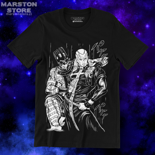 Polera negra de JoJo's Bizarre Adventure con Enrico Pucci