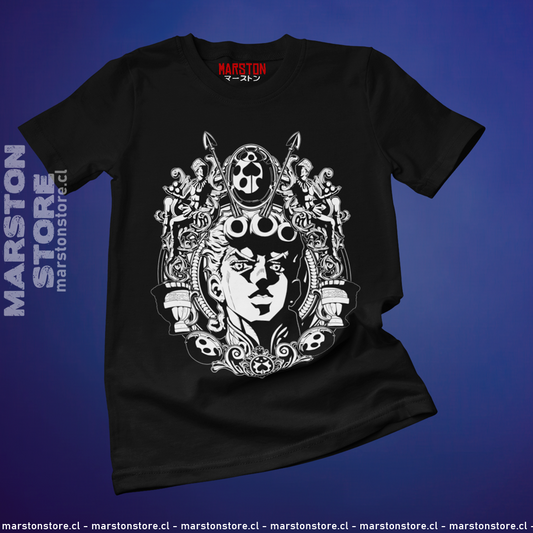 Polera negra de JoJo's Bizarre Adventure con Giorno Giovanna