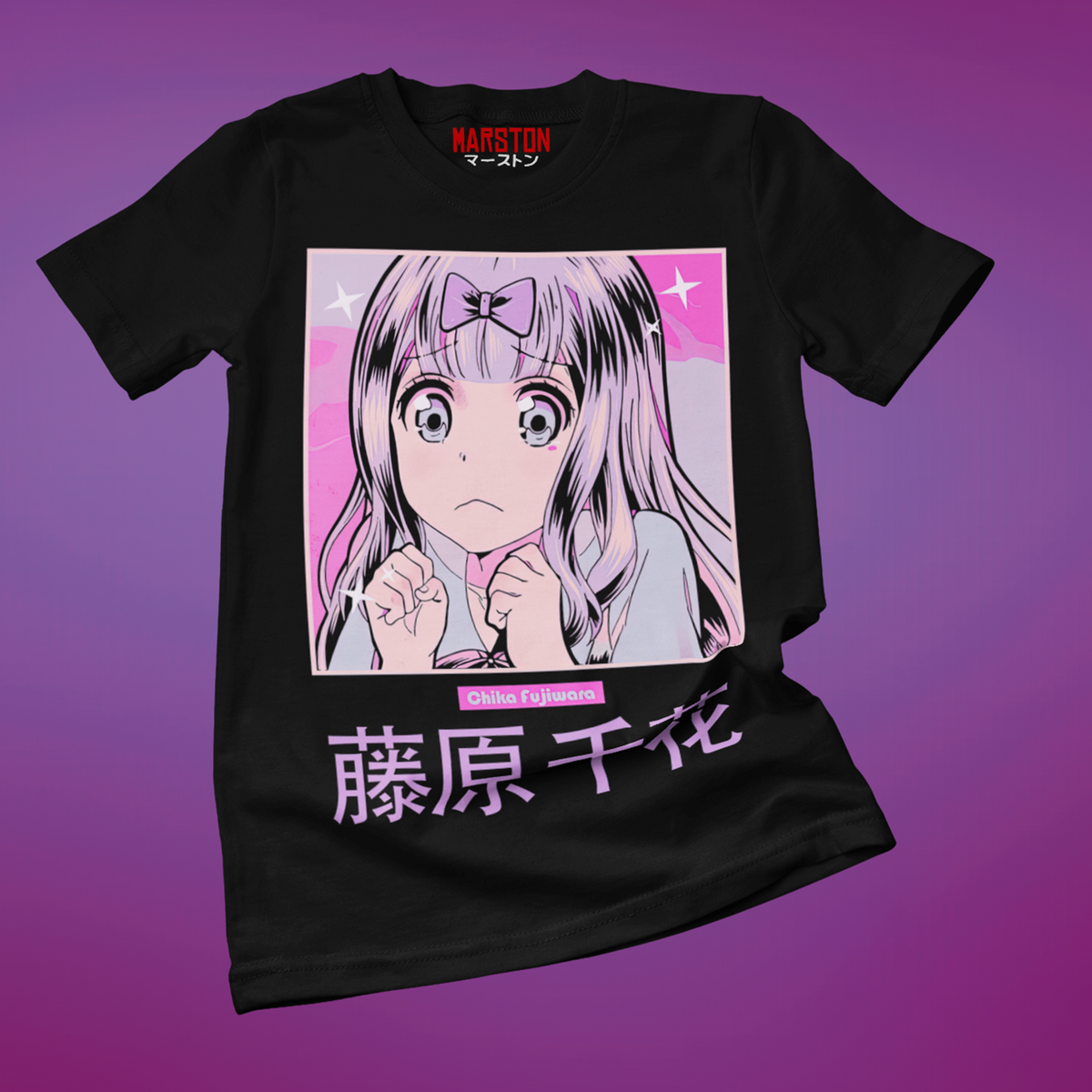 Polera negra de Kaguya-sama: Love Is War con Chika Fujiwara