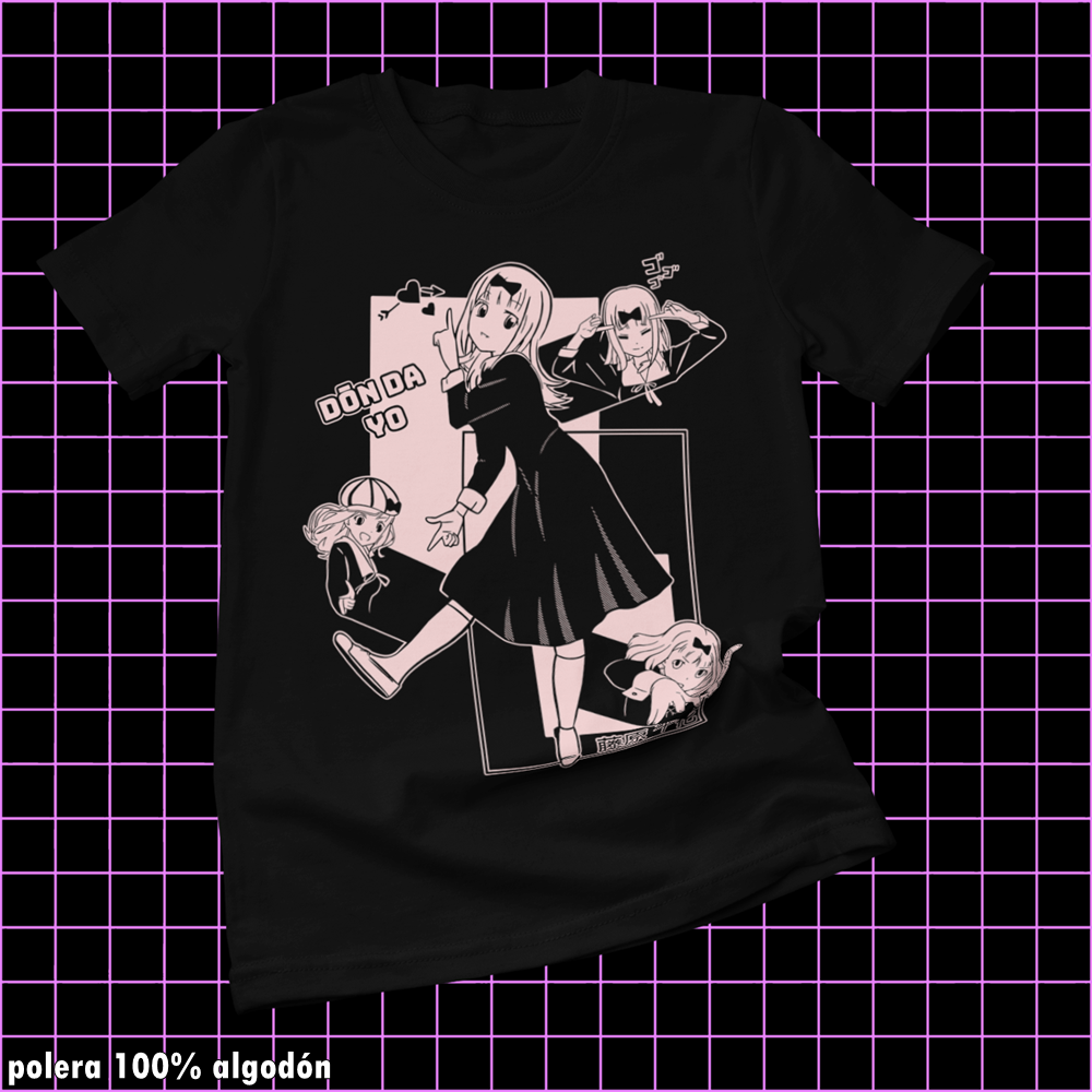 Polera negra de Kaguya-sama: Love Is War con Chika Fujiwara