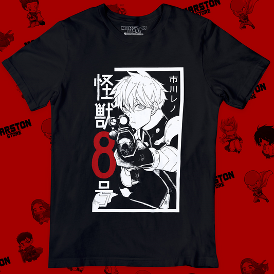 Polera negra de Kaiju No. 8 con Reno Ichikawa