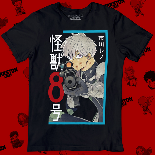 Polera negra de Kaiju No. 8 con Reno Ichikawa