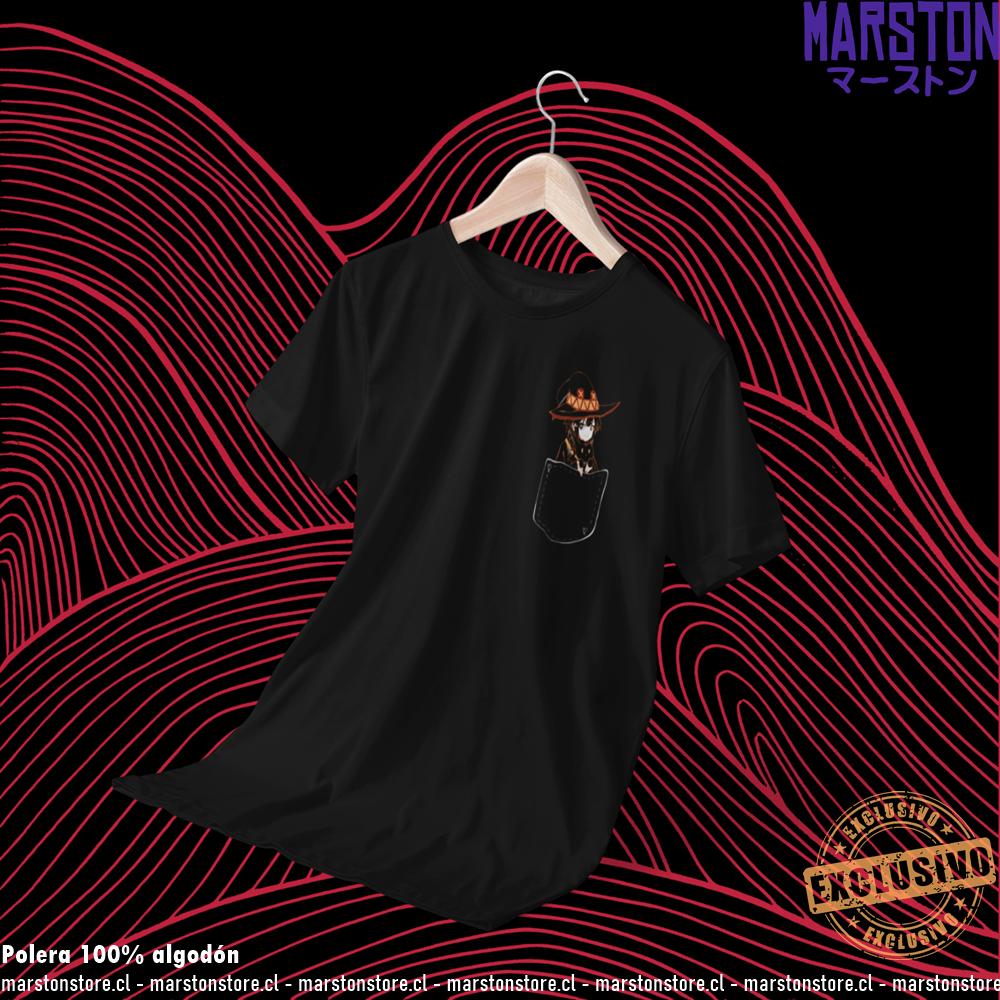 Polera negra de KonoSuba con Megumin