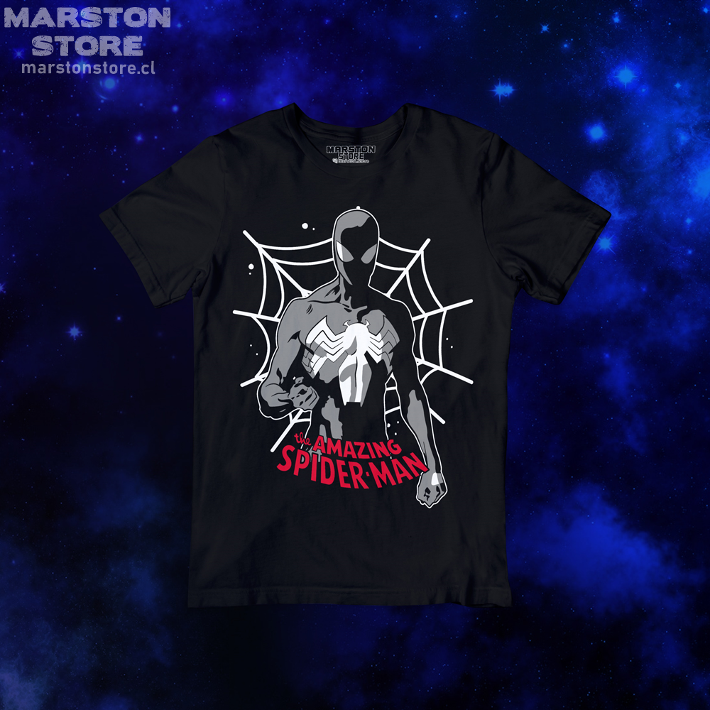 Polera negra Marvel con Spider-Man