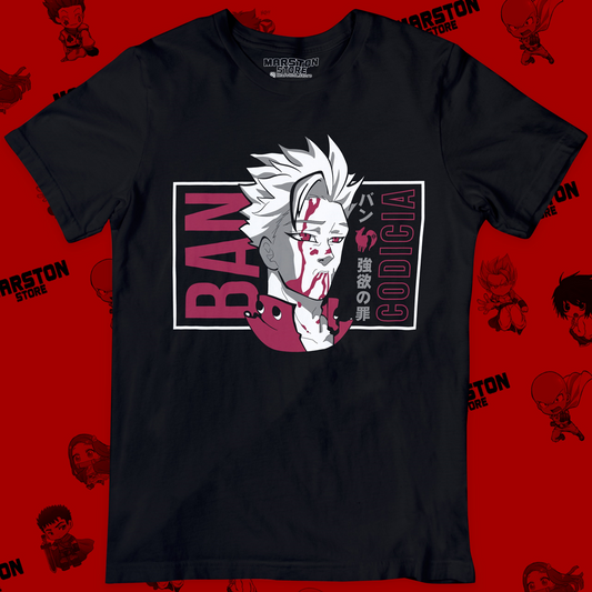 Polera negra de Nanatsu no Taizai (The Seven Deadly Sins) con Ban