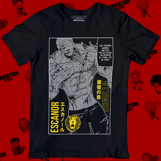 Polera negra de Nanatsu no Taizai (The Seven Deadly Sins) con Escanor