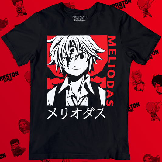 Polera negra de Nanatsu no Taizai (The Seven Deadly Sins) con Meliodas