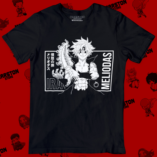 Polera negra de Nanatsu no Taizai (The Seven Deadly Sins) con Meliodas