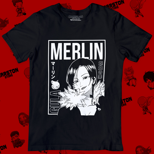Polera negra de Nanatsu no Taizai (The Seven Deadly Sins) con Merlin