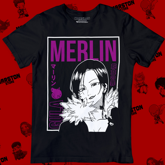 Polera negra de Nanatsu no Taizai (The Seven Deadly Sins) con Merlin