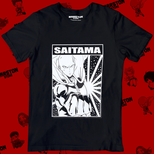 Polera negra de One Punch Man