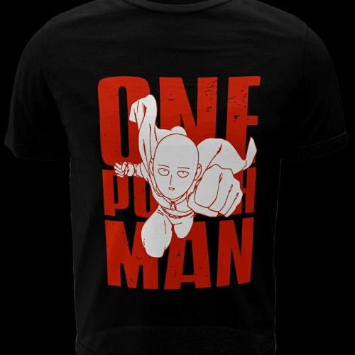 Polera negra de One Punch Man
