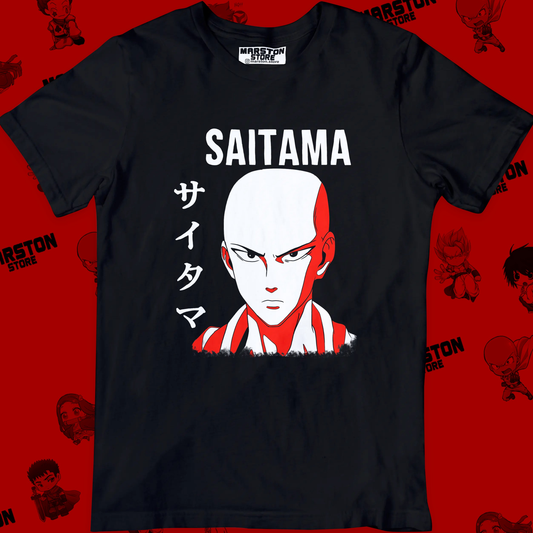 Polera negra de One Punch Man