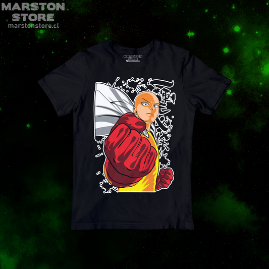 Polera negra de One Punch Man