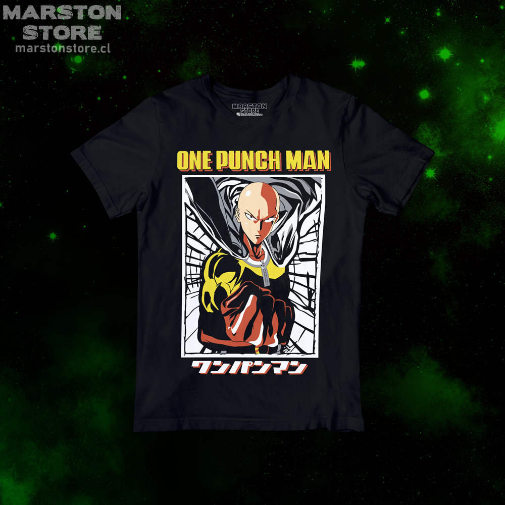 Polera negra de One Punch Man