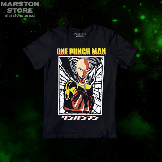 Polera negra de One Punch Man