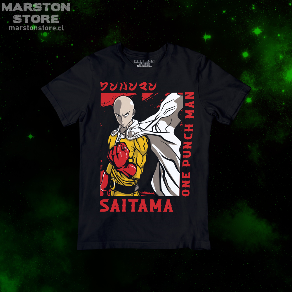 Polera negra de One Punch Man
