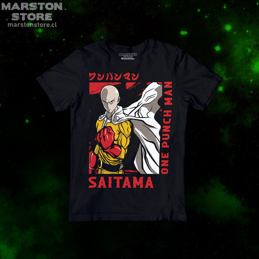 Polera negra de One Punch Man