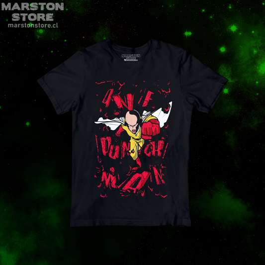 Polera negra de One Punch Man