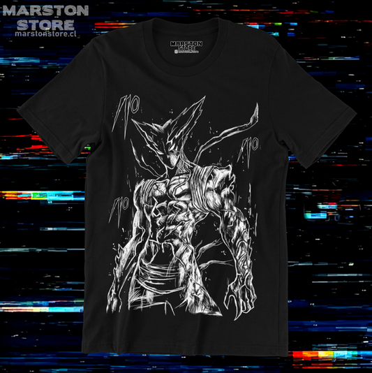 Polera negra de One Punch Man con Garou