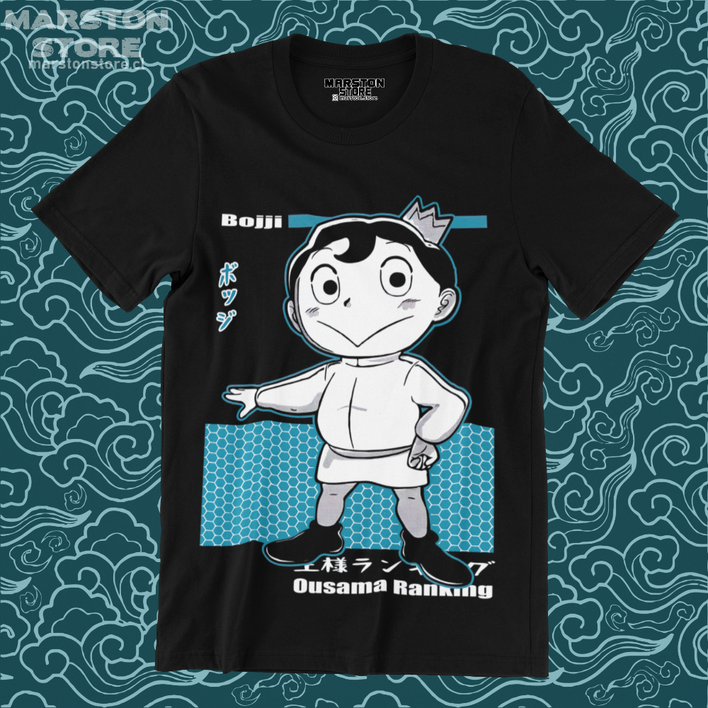 Polera negra de Ousama Ranking (Ranking of Kings) con Bojji