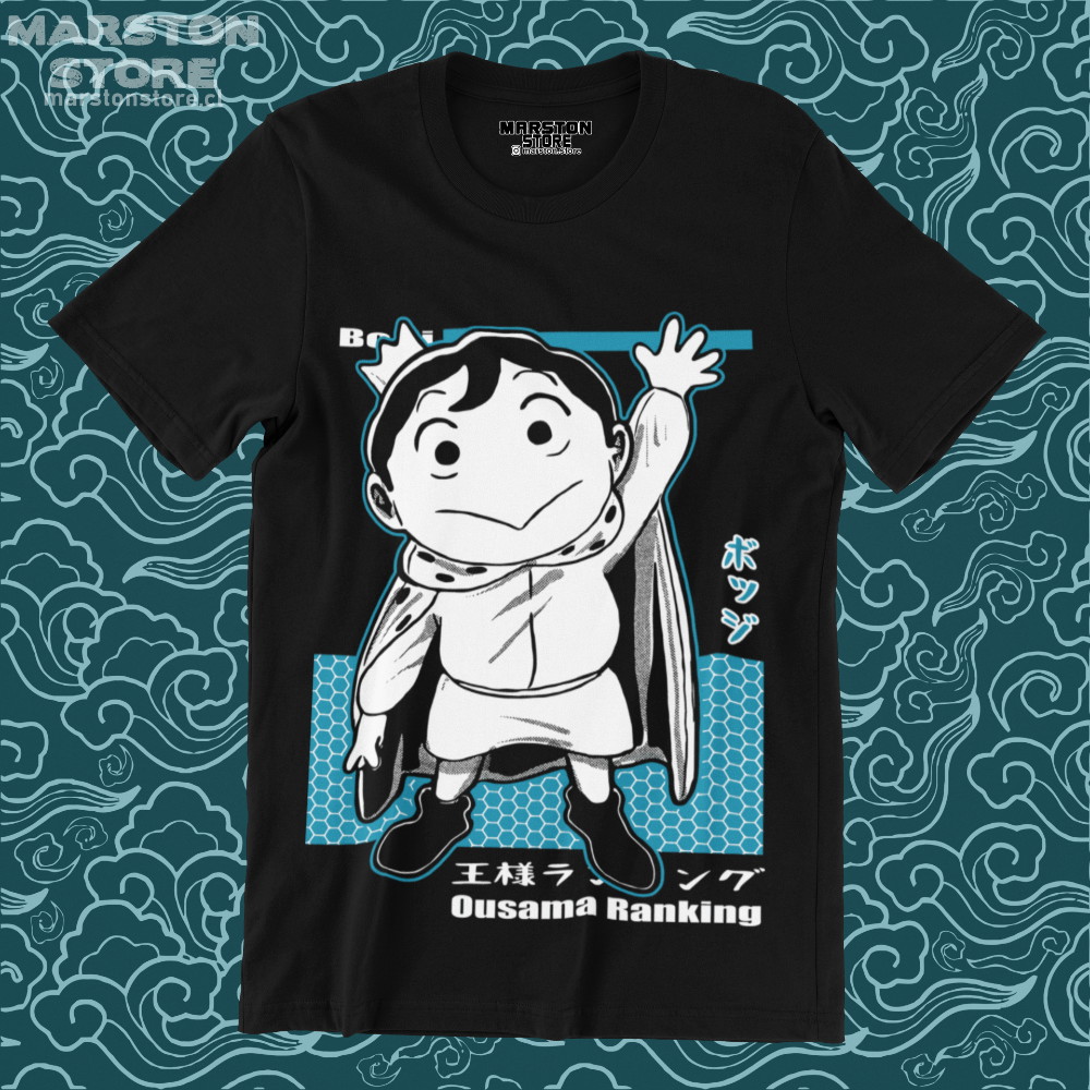 Polera negra de Ousama Ranking (Ranking of Kings) con Bojji