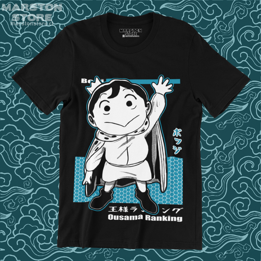 Polera negra de Ousama Ranking (Ranking of Kings) con Bojji