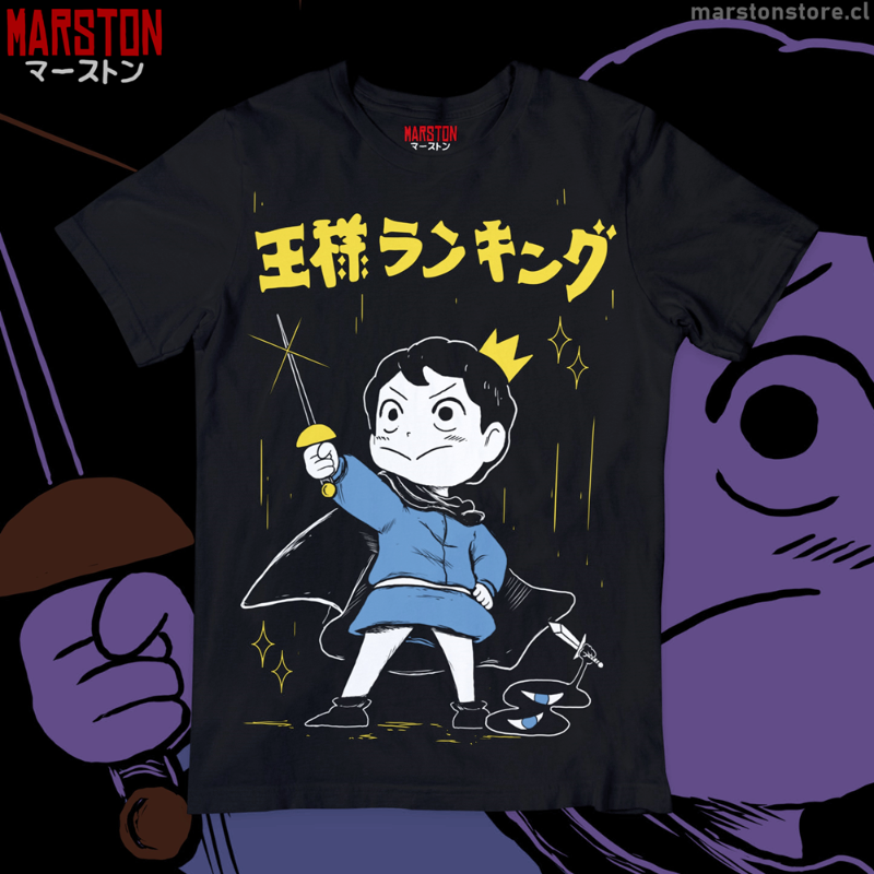 Polera negra de Ousama Ranking (Ranking of Kings) con Bojji