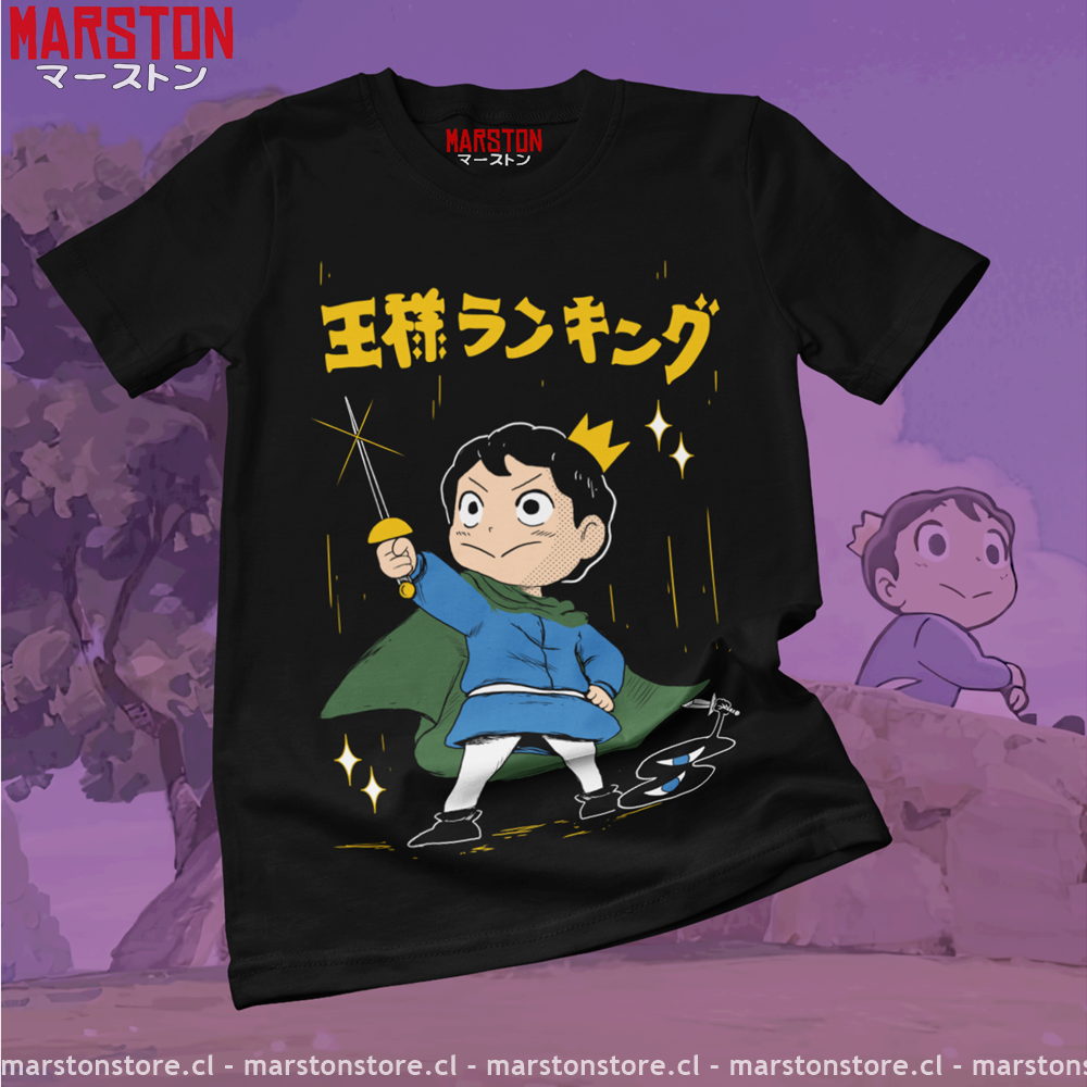Polera negra de Ousama Ranking (Ranking of Kings) con Bojji