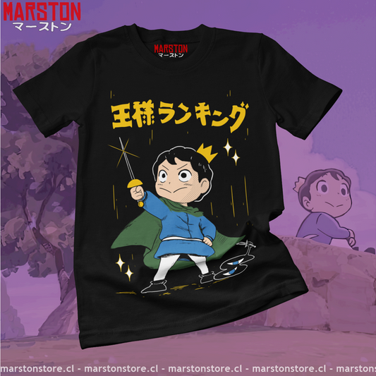 Polera negra de Ousama Ranking (Ranking of Kings) con Bojji