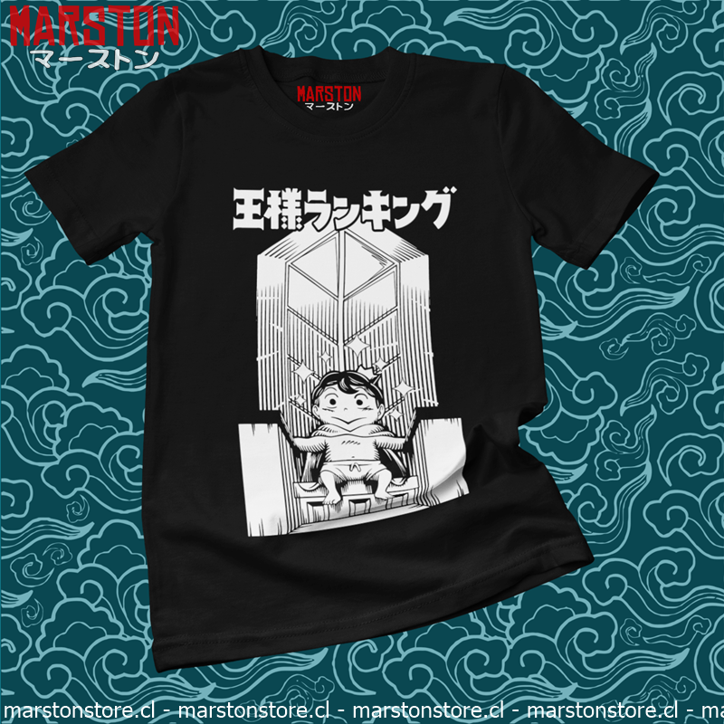 Polera negra de Ousama Ranking (Ranking of Kings) con Bojji