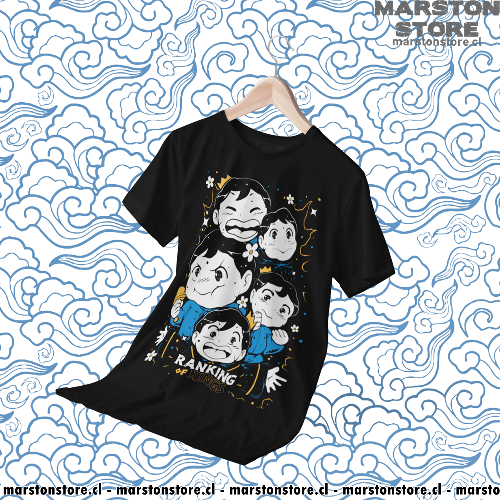 Polera negra de Ousama Ranking (Ranking of Kings) con Bojji