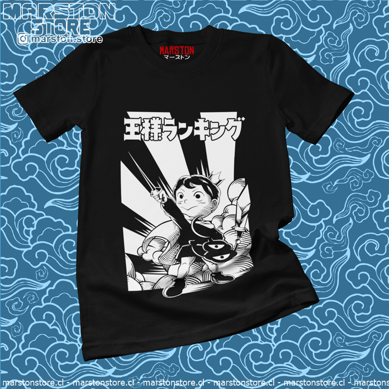 Polera negra de Ousama Ranking (Ranking of Kings) con Bojji y Kage