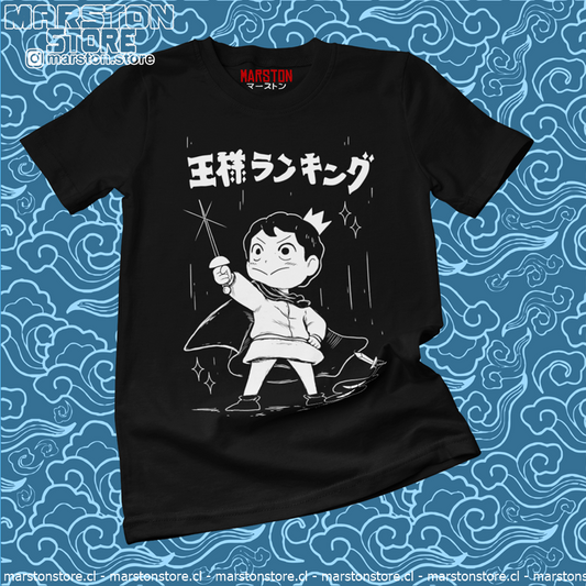 Polera negra de Ousama Ranking (Ranking of Kings) con Bojji y Kage