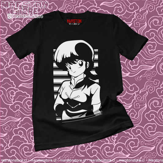 Polera negra de Ranma ½ con Ranma Saotome