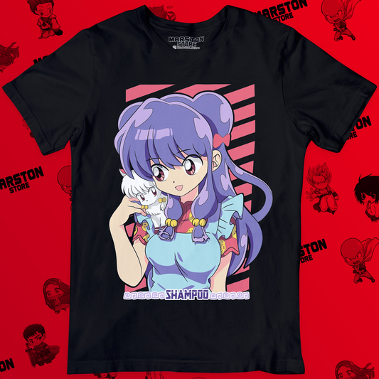 Polera negra de Ranma ½ con Shampoo