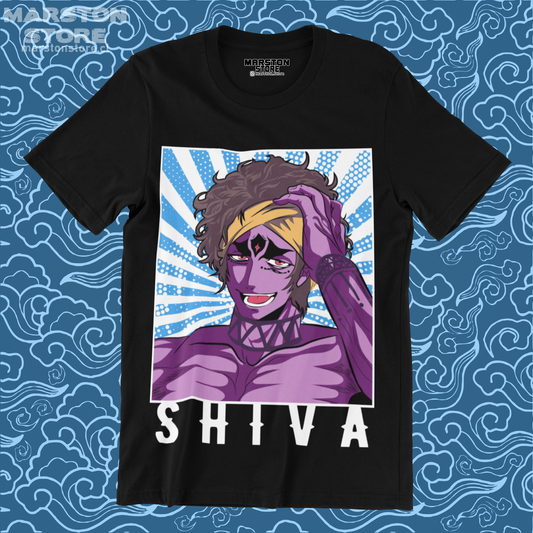 Polera negra de Record of Ragnarok con Shiva