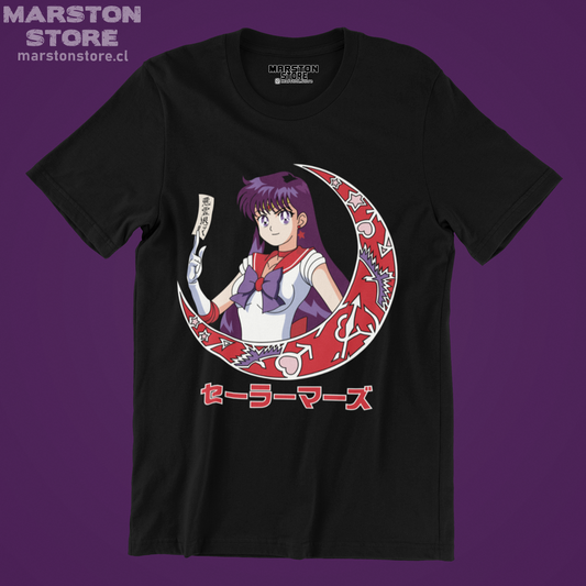 Polera negra de Sailor Moon con diseño anime