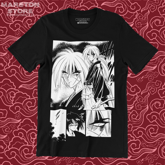 Polera negra de Samurai X (Rurouni Kenshin) con Kenshin Himura