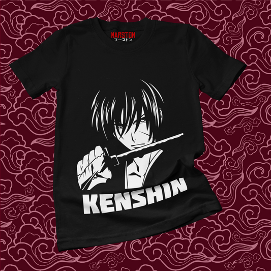 Polera negra de Samurai X (Rurouni Kenshin) con Kenshin Himura