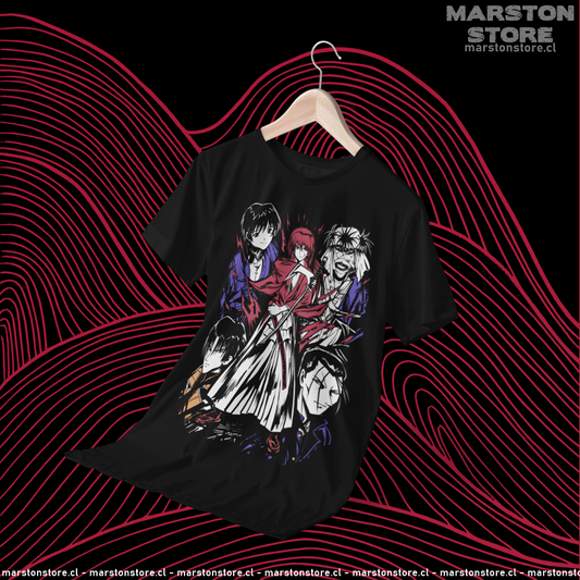 Polera negra de Samurai X (Rurouni Kenshin) con Kenshin Himura