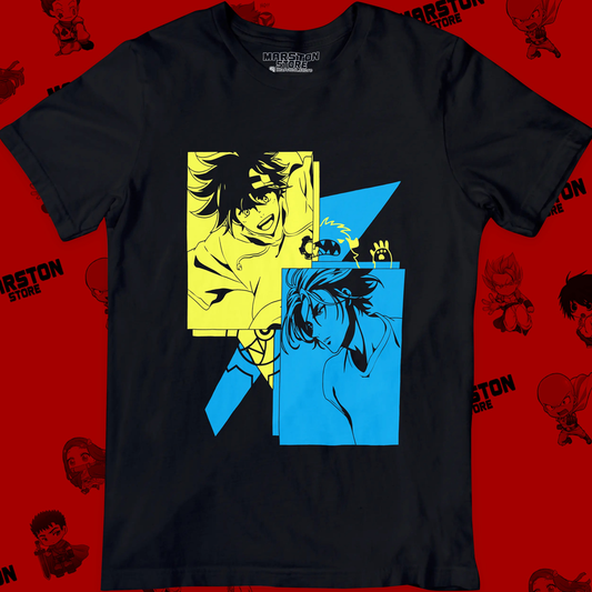 Polera negra de SK∞ / Sk8 the Infinity con Langa Hasegawa y Reki Kyan