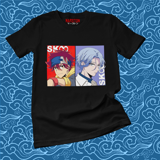 Polera negra de SK∞ (SK8 the Infinity) con Langa Hasegawa y Reki Kyan